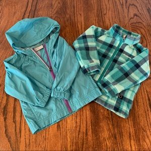 2 piece rain jacket and fleece